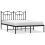 Estructura de cama con cabecero metal negro 135x190 cm de vidaXL, Camas y somieres - Ref: Foro24-353438, Precio: 118,50 €, De...