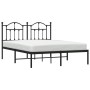 Estructura de cama con cabecero metal negro 135x190 cm de vidaXL, Camas y somieres - Ref: Foro24-353438, Precio: 118,50 €, De...