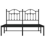Estructura de cama con cabecero metal negro 135x190 cm de vidaXL, Camas y somieres - Ref: Foro24-353438, Precio: 118,50 €, De...