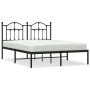 Bed frame with black metal headboard 140x200 cm by vidaXL, Beds and slatted bases - Ref: Foro24-353440, Price: 122,39 €, Disc...