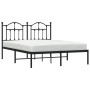 Bed frame with black metal headboard 140x200 cm by vidaXL, Beds and slatted bases - Ref: Foro24-353440, Price: 122,39 €, Disc...