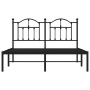 Bed frame with black metal headboard 140x200 cm by vidaXL, Beds and slatted bases - Ref: Foro24-353440, Price: 122,39 €, Disc...