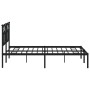 Bed frame with black metal headboard 140x200 cm by vidaXL, Beds and slatted bases - Ref: Foro24-353440, Price: 122,39 €, Disc...