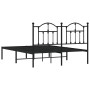 Bed frame with black metal headboard 140x200 cm by vidaXL, Beds and slatted bases - Ref: Foro24-353440, Price: 122,39 €, Disc...