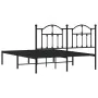 Estructura de cama con cabecero metal negro 140x200 cm de vidaXL, Camas y somieres - Ref: Foro24-353440, Precio: 120,43 €, De...