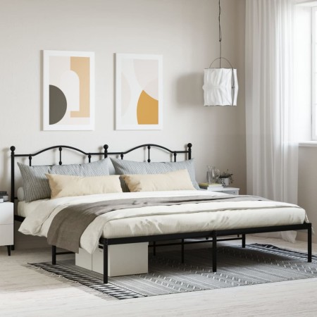 Estructura de cama con cabecero metal negro 200x200 cm de vidaXL, Camas y somieres - Ref: Foro24-353446, Precio: 132,34 €, De...