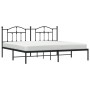Estructura de cama con cabecero metal negro 200x200 cm de vidaXL, Camas y somieres - Ref: Foro24-353446, Precio: 132,34 €, De...