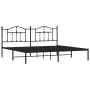 Bettgestell mit schwarzem Metallkopfteil 200x200 cm von vidaXL, Betten und Lattenroste - Ref: Foro24-353446, Preis: 129,82 €,...