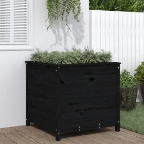 Solid black pine wood planter 82.5x82.5x78 cm by vidaXL, Pots and planters - Ref: Foro24-825307, Price: 155,74 €, Discount: %