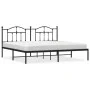 Bed frame with black metal headboard 193x203 cm by vidaXL, Beds and slatted bases - Ref: Foro24-353445, Price: 116,73 €, Disc...