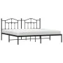Bed frame with black metal headboard 193x203 cm by vidaXL, Beds and slatted bases - Ref: Foro24-353445, Price: 116,73 €, Disc...