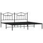 Bed frame with black metal headboard 193x203 cm by vidaXL, Beds and slatted bases - Ref: Foro24-353445, Price: 116,73 €, Disc...