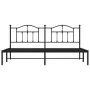 Bed frame with black metal headboard 193x203 cm by vidaXL, Beds and slatted bases - Ref: Foro24-353445, Price: 116,73 €, Disc...