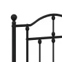 Bed frame with black metal headboard 193x203 cm by vidaXL, Beds and slatted bases - Ref: Foro24-353445, Price: 116,73 €, Disc...