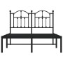 Estructura de cama con cabecero metal negro 120x190 cm de vidaXL, Camas y somieres - Ref: Foro24-353436, Precio: 110,75 €