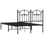 Estructura de cama con cabecero metal negro 120x190 cm de vidaXL, Camas y somieres - Ref: Foro24-353436, Precio: 110,75 €