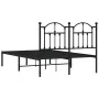 Estructura de cama con cabecero metal negro 120x190 cm de vidaXL, Camas y somieres - Ref: Foro24-353436, Precio: 109,08 €, De...