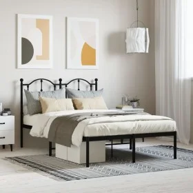 Estructura de cama con cabecero metal negro 120x200 cm de vidaXL, Camas y somieres - Ref: Foro24-353437, Precio: 107,28 €, De...