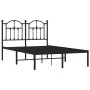 Bettgestell mit schwarzem Metallkopfteil 120x200 cm von vidaXL, Betten und Lattenroste - Ref: Foro24-353437, Preis: 107,28 €,...