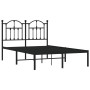 Estructura de cama con cabecero metal negro 120x200 cm de vidaXL, Camas y somieres - Ref: Foro24-353437, Precio: 108,88 €, De...