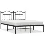 Estructura de cama con cabecero metal negro 140x190 cm de vidaXL, Camas y somieres - Ref: Foro24-353439, Precio: 101,94 €, De...