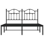 Estructura de cama con cabecero metal negro 140x190 cm de vidaXL, Camas y somieres - Ref: Foro24-353439, Precio: 100,25 €, De...