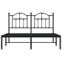 Estructura de cama con cabecero metal negro 140x190 cm de vidaXL, Camas y somieres - Ref: Foro24-353439, Precio: 101,94 €, De...