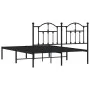 Estructura de cama con cabecero metal negro 140x190 cm de vidaXL, Camas y somieres - Ref: Foro24-353439, Precio: 101,94 €, De...