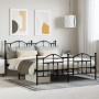 Black metal headboard and footboard bed frame 183x213cm by vidaXL, Beds and slatted bases - Ref: Foro24-353462, Price: 135,80...