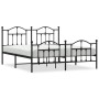 Estructura de cama cabecero y estribo metal negro 183x213cm de vidaXL, Camas y somieres - Ref: Foro24-353462, Precio: 135,70 ...