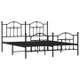 Estructura de cama cabecero y estribo metal negro 183x213cm de vidaXL, Camas y somieres - Ref: Foro24-353462, Precio: 133,81 ...