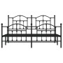 Black metal headboard and footboard bed frame 183x213cm by vidaXL, Beds and slatted bases - Ref: Foro24-353462, Price: 135,80...