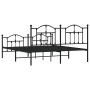 Black metal headboard and footboard bed frame 183x213cm by vidaXL, Beds and slatted bases - Ref: Foro24-353462, Price: 135,80...