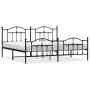 Black metal headboard and footboard bed frame 193x203cm by vidaXL, Beds and slatted bases - Ref: Foro24-353463, Price: 145,82...