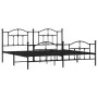 Black metal headboard and footboard bed frame 193x203cm by vidaXL, Beds and slatted bases - Ref: Foro24-353463, Price: 145,82...