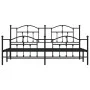 Black metal headboard and footboard bed frame 193x203cm by vidaXL, Beds and slatted bases - Ref: Foro24-353463, Price: 145,82...