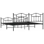 Black metal headboard and footboard bed frame 193x203cm by vidaXL, Beds and slatted bases - Ref: Foro24-353463, Price: 145,82...