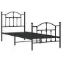 Bed frame with headboard and black metal footboard 90x200 cm by vidaXL, Beds and slatted bases - Ref: Foro24-353450, Price: 9...