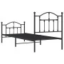Bed frame with headboard and black metal footboard 90x200 cm by vidaXL, Beds and slatted bases - Ref: Foro24-353450, Price: 9...