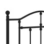 Bed frame with headboard and black metal footboard 90x200 cm by vidaXL, Beds and slatted bases - Ref: Foro24-353450, Price: 9...