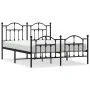 Black metal headboard and footboard bed frame 140x190 cm by vidaXL, Beds and slatted bases - Ref: Foro24-353457, Price: 123,5...