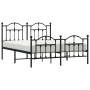 Estructura de cama cabecero y estribo metal negro 140x190 cm