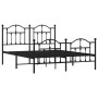 Estructura de cama cabecero y estribo metal negro 140x190 cm