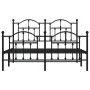 Black metal headboard and footboard bed frame 140x190 cm by vidaXL, Beds and slatted bases - Ref: Foro24-353457, Price: 123,5...