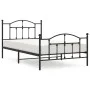 Estructura de cama con cabecero y estribo metal negro 107x203cm de vidaXL, Camas y somieres - Ref: Foro24-353453, Precio: 101...