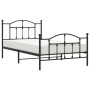 Bed frame with headboard and black metal footboard 107x203cm by vidaXL, Beds and slatted bases - Ref: Foro24-353453, Price: 1...