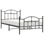 Estructura de cama con cabecero y estribo metal negro 107x203cm de vidaXL, Camas y somieres - Ref: Foro24-353453, Precio: 101...