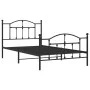 Estructura de cama con cabecero y estribo metal negro 107x203cm de vidaXL, Camas y somieres - Ref: Foro24-353453, Precio: 101...