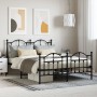 Estructura de cama cabecero y estribo metal negro 140x200 cm de vidaXL, Camas y somieres - Ref: Foro24-353458, Precio: 143,00...