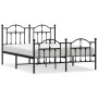 Estructura de cama cabecero y estribo metal negro 140x200 cm de vidaXL, Camas y somieres - Ref: Foro24-353458, Precio: 143,00...